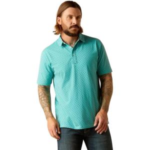 ARIAT Men’s Tek Polo(Winter Aqua)
