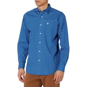 ARIAT Men’s Wrinkle Free Felini Classic Fit Shirt(True Blue)
