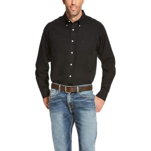 ARIAT Mens Wrinkle Free Solid Shirt(Black)
