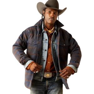ARIAT Mens Yellowstone Midnight Fair Quilted Shirt Jacket(Navy)