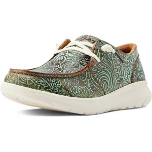 ARIAT Unisex Youth Hilo Shoe(Vintage Turq Floral Emboss)