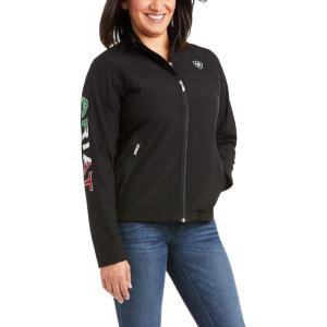 ARIAT Womens Classic Team Softshell Mexico Jacket(Black)