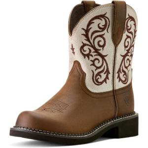 ARIAT Women’s Fatbaby Heritage Lilah Western Boot(Chocolate Chip/Distressed Ivory)