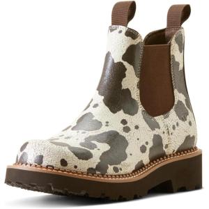 ARIAT Women’s Fatbaby Twin Gore Western Boot(Cow Print)