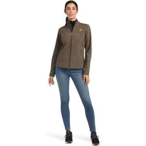 ARIAT Women’s New Team Softshell Jacket, Black(Banyan Bark Heather)