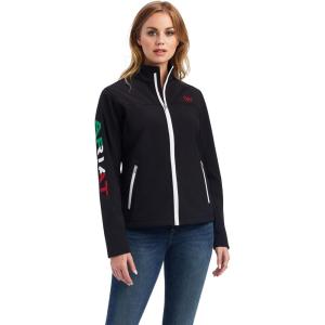 ARIAT Women’s New Team Softshell Jacket, Black(Black/White)