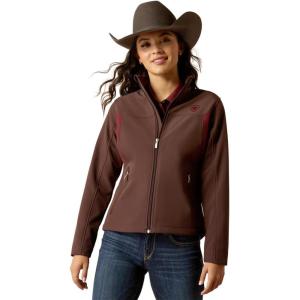 ARIAT Women’s New Team Softshell Jacket, Black(Chocolate Plum/Tawny Port)