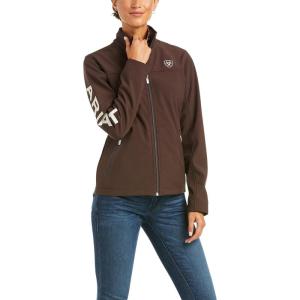 ARIAT Women’s New Team Softshell Jacket, Black(Coffee Bean)