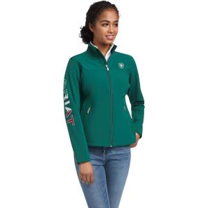 ARIAT Women’s New Team Softshell Jacket, Black(Green)