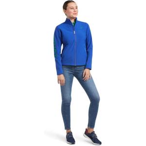 ARIAT Women’s New Team Softshell Jacket, Black(Mazarine Blue)