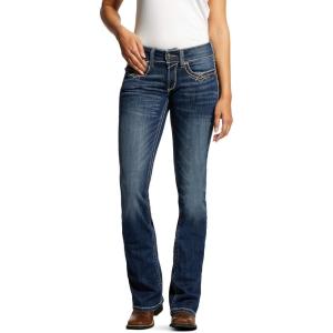 ARIAT Womens R.e.a.l. Mid Rise Stretch Entwined Boot Cut JeanJeans(Festival Blue)