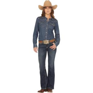 ARIAT Women’s R.e.a.l. Mid Rise Stretch Whipstitch Boot Cut Jean(Denim)