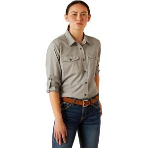 ARIAT Womens Rebar Made Tough Durastretch Work Shirt(Charcoal Heather)