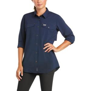ARIAT Womens Rebar Made Tough Durastretch Work Shirt(Navy)