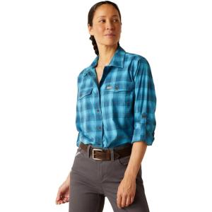 ARIAT Womens Rebar Made Tough Durastretch Work Shirt(Prominent Blue Plaid)