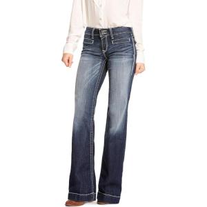 ARIAT Womens Trouser Mid Rise Stretch Entwined Wide Leg Jean(Marine)