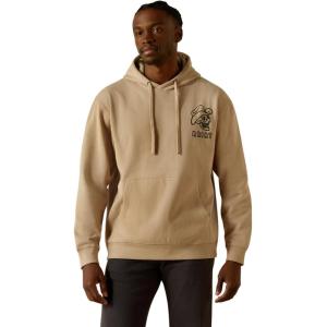 ARIAT mens Ariat Drinking Buddies Hoodie(Beige)