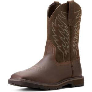 ARIAT mens Groundbreaker Wide Square Toe Work Boot(Brown)