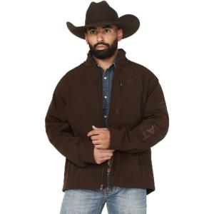 ARIAT mens Logo Softshell Jacket(Brown)