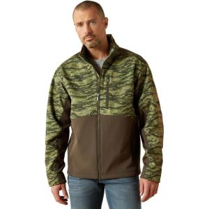 ARIAT mens Logo Softshell Jacket(Earth Green Camo)