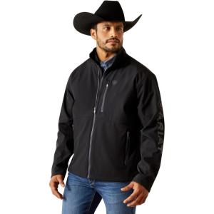 ARIAT mens Logo Softshell Jacket(Phantom/Grey Southwest)
