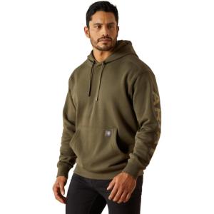 ARIAT mens Rebar Lightweight Logo Hoodie(Grape Leaf)