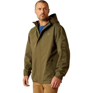 ARIAT mens Rebar Stormshell Waterproof Jacket(Beetle/Deep Lichen)
