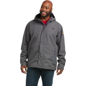 ARIAT mens Rebar Stormshell Waterproof Jacket(Rebar Grey)