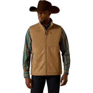 ARIAT mens Vernon Softshell Vest(Khaki Southwest)