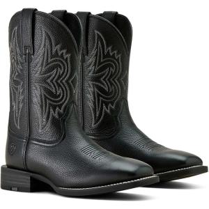 ARIAT mens Western Big Rig Wide Square Toe Cowboy Boot(Black Deertan)