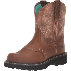 ARIAT womens Gembaby Western Boot(Distressed Brown/Copper Metallic)