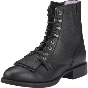 Ariat Heritage Lacer II Boots – Women’s Leather Ankle Work Boot(Black Deertan)