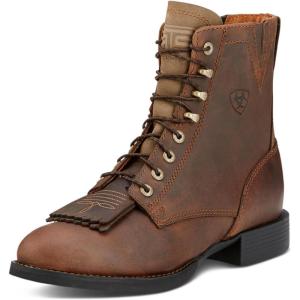 Ariat Heritage Lacer II Boots – Women’s Leather Ankle Work Boot(Distressed Brown)