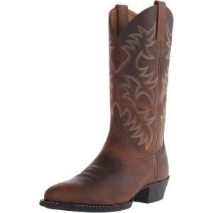 Ariat Heritage Round Toe Western Boots – Men’s Round Toe Cowboy Boot(Brown)
