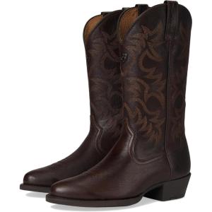 Ariat Heritage Round Toe Western Boots – Men’s Round Toe Cowboy Boot(Burnished Chocolate)