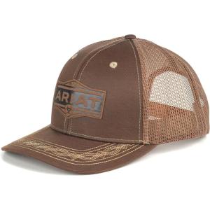 Ariat Men’s Black Red Gray Mesh Hat(Brown)