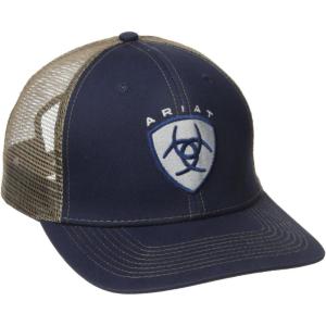 Ariat Men’s Black Red Gray Mesh Hat(Navy)