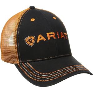 Ariat Men’s Black Red Gray Mesh Hat(Orange)