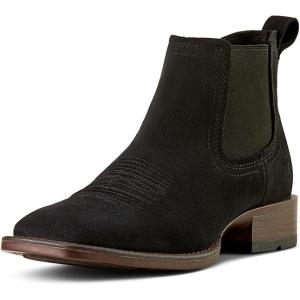 Ariat Men’s Booker Ultra Black Square toe Boot(Black Suede)