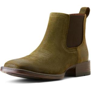 Ariat Men’s Booker Ultra Black Square toe Boot(Olive Suede)
