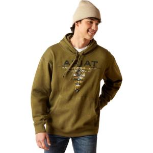 Ariat Men’s Hooded Sweatshirt(Blanket Skull Peeze Heather)