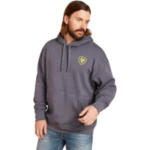 Ariat Men’s Hooded Sweatshirt(Gradient Badge Odyssey Gray Heather)