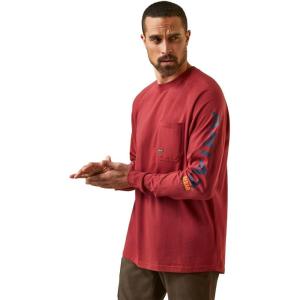 Ariat Mens Rebar Cotton Strong Graphic T-Shirt(Brick Red)