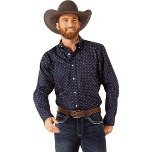 Ariat Men’s Wrinkle Free Kaiser Classic Fit Button Down Darkest Indigo(Darkest Indigo)