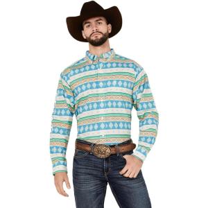 Ariat Men’s Wrinkle Free Kaiser Classic Fit Button Down Darkest Indigo(Moroccan Blue)