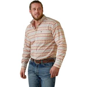 Ariat Men’s Wrinkle Free Kaiser Classic Fit Button Down Darkest Indigo(Orange)