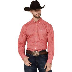 Ariat Men’s Wrinkle Free Kaiser Classic Fit Button Down Darkest Indigo(Pink)