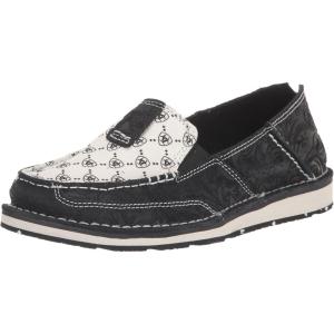 Ariat Women’s Cruiser Casual Shoe(Black Suede Emboss/Black and White Ariat Logo)