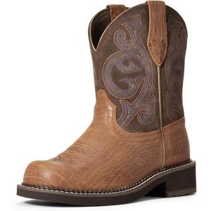 Ariat Women’s Fatbaby Western Boot(Brown Croco Print)