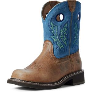 Ariat Women’s Fatbaby Western Boot(Cowgirl Caramel/Bluebird)